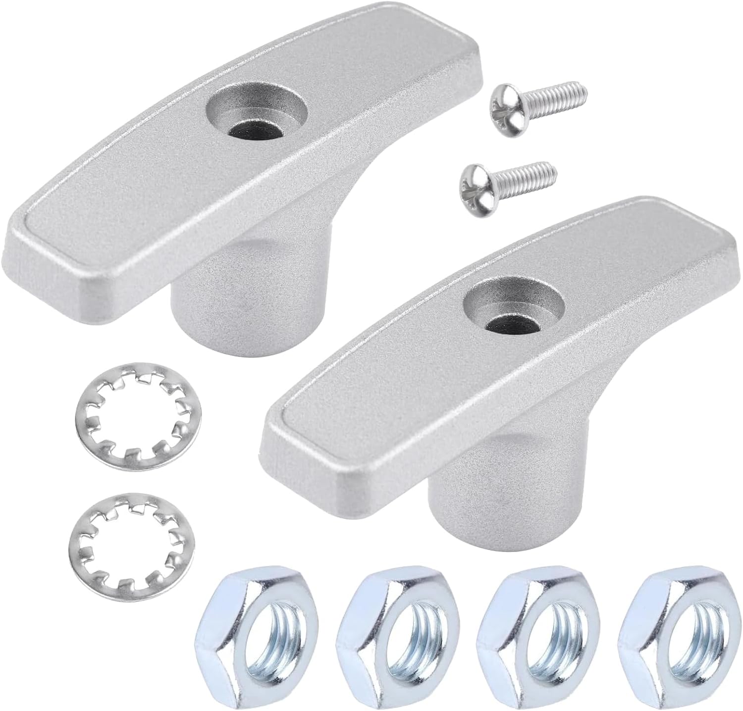 kingsea 2 Pack RV Waste Valve Handle,RV Dump Valve Handlewith 4 Nuts,2 Washers,2 Screws,RV Sewer Valve Handle Replacement