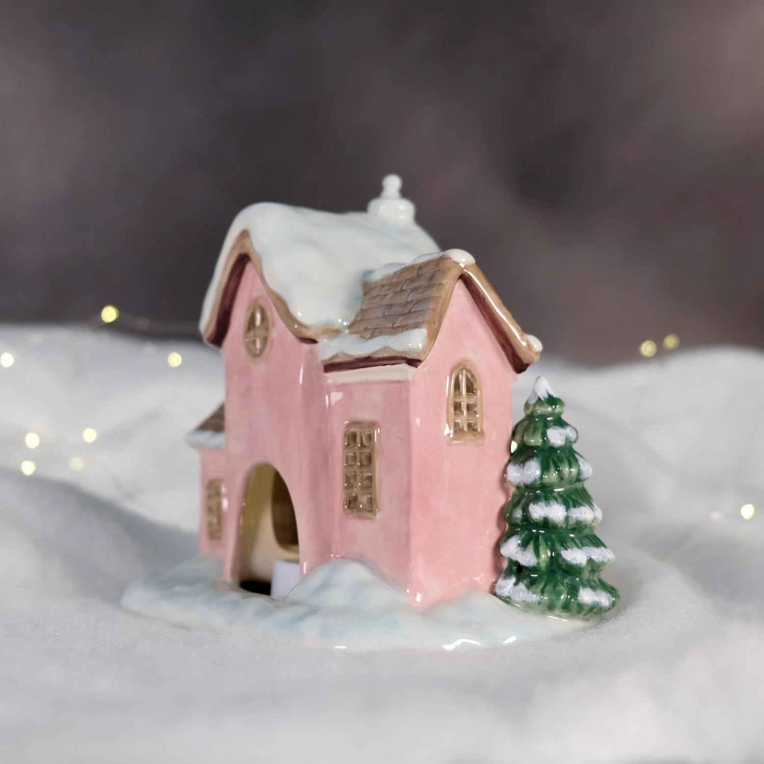 Blue Sky Clayworks Hello KITTY'S Merry Book Nook Candle House, 6.75" L x 4.75" W x 6.25" H, Storybook Snowlight