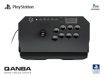 Qanba PlayStation 5 / PlayStation 4 / PC Arcade Joystick, 8 30mm Buttons, Touchpad, Headphone Jack, Black