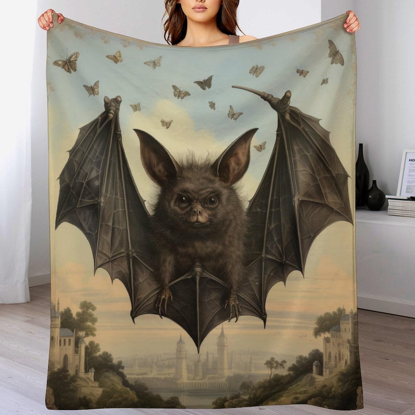 Couverture 3d chauve-souris épaisse pour vos soirées cocooning