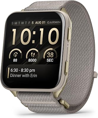 Garmin® Venu® X1, Thin and Lightweight GPS Smartwatch, AMOLED Display, Advanced Health and Fitness Features, Soft Gold wit...