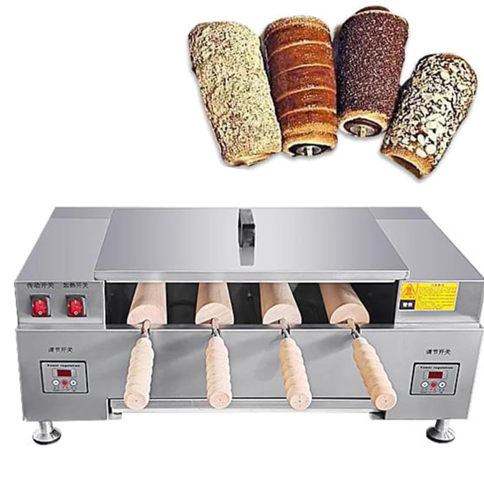 ZHJOPP Chimney Cake Oven, Electric Kurtos Kalacs Machine, 3000W Chimney Toaster for Toast, Ice Cream Cone, Waffle Making (Digital)