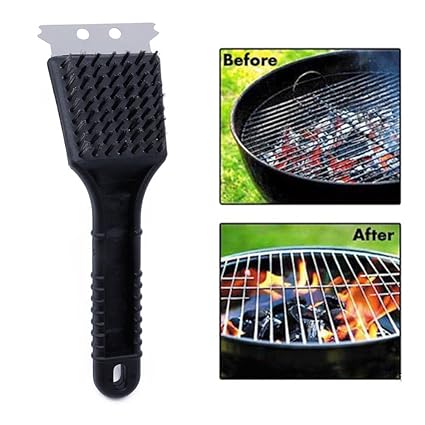 Generic NEW Stainless Steel Grill Steam BBQ Cleaning Brush Barbecue Cooking Cleaner Multi-functions Black