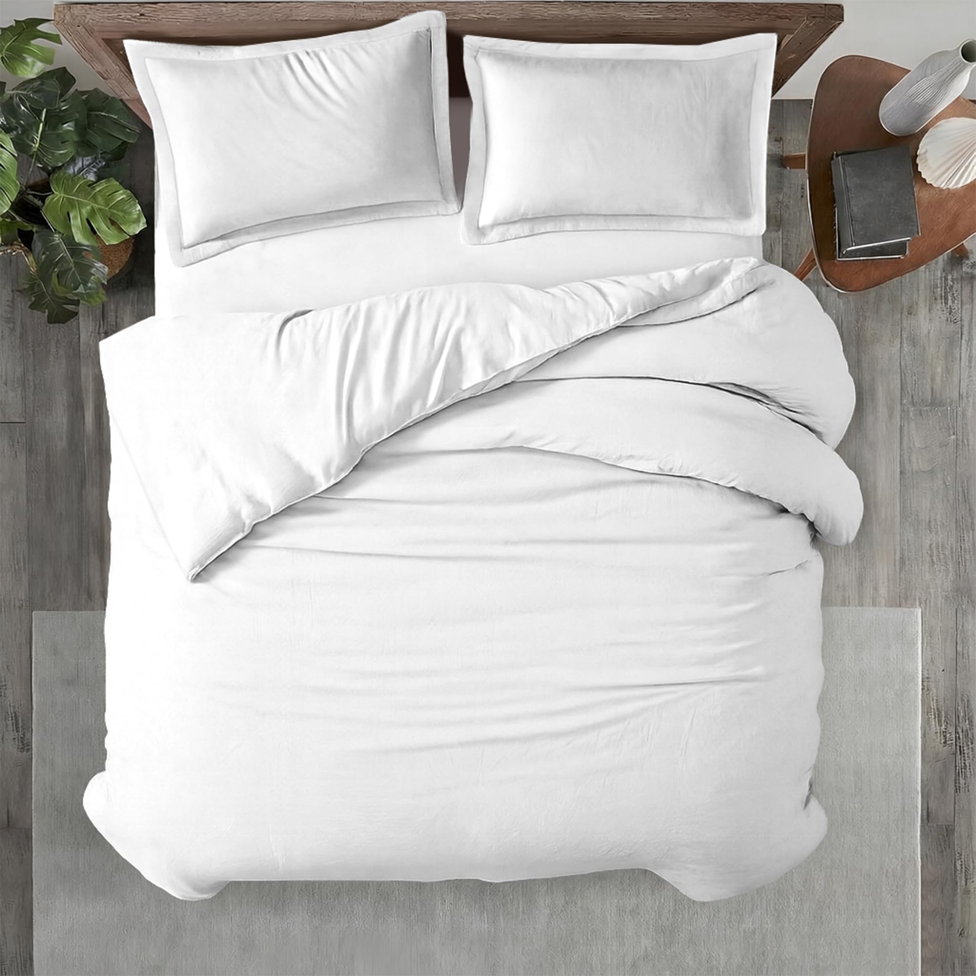 Kotton Culture 1 Pc Duvet Cover Queen Size/Full Size-100% Egyptian Cotton 600 Thread Count Ultra Soft Premium Durable Comforter Cover Zipper Closure & Corner Ties- (White, 90" X 90")