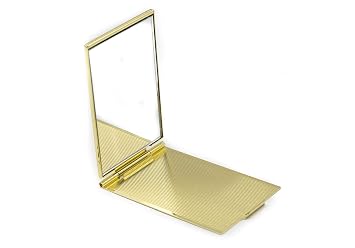 Stephanie Imports Compact Mirror, Small 2 Sided Pocket Mirror 1X Magnification Gold