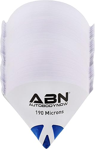 ABN Embudo de malla de colador de pintura, 190 micrones, 250 unidades, filtros desechables, coladores de malla azul cono, embudo de aceite para