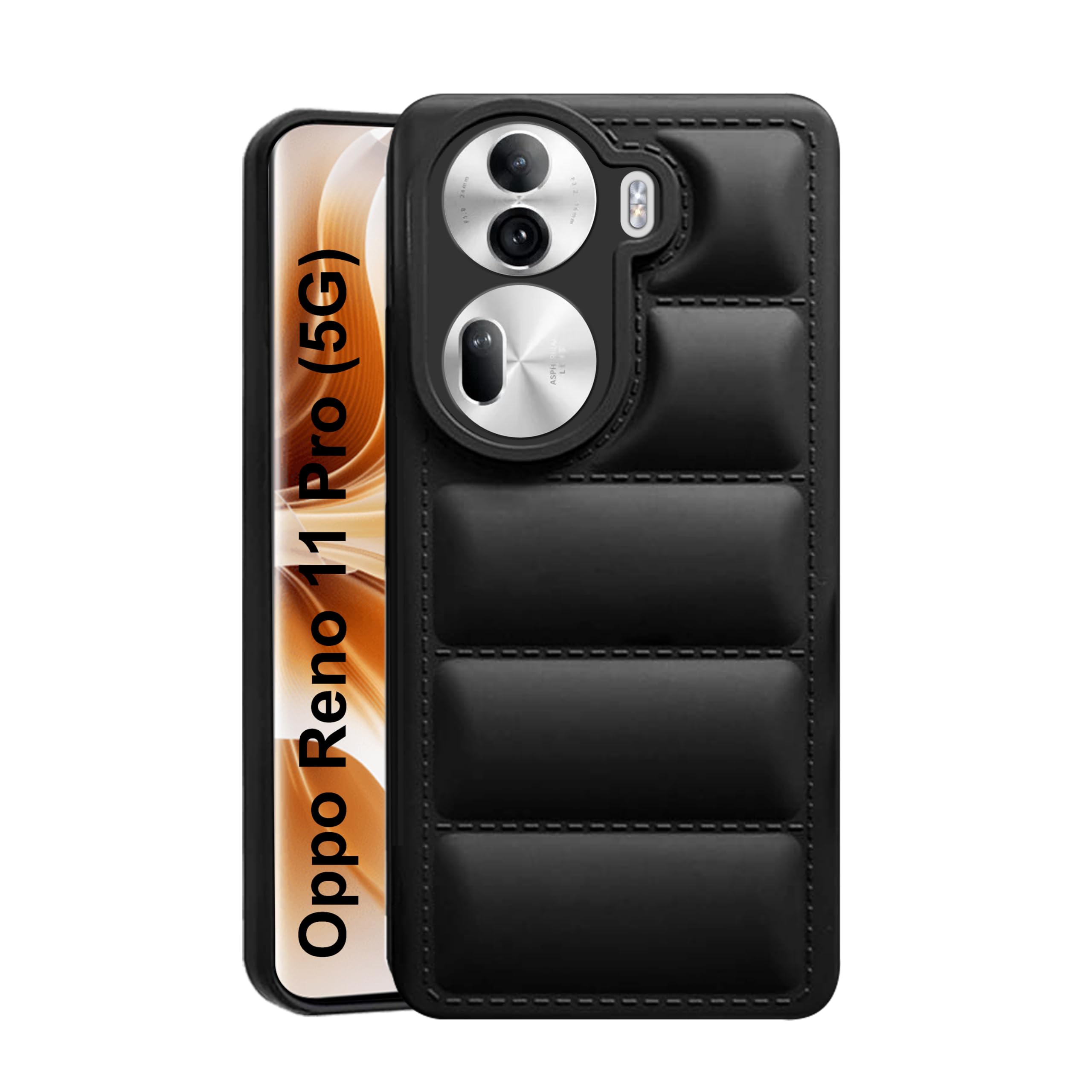 CEDO Oppo Reno 11 Pro (5G) Back Cover | Camera Bump & 360° Flexible Puff Armor Protection | Matte Soft Silicon Shock Proof Rubberised Back Case Cover (Black) (B0CW97NFNQ) Amazon Price History, Amazon Price Tracker