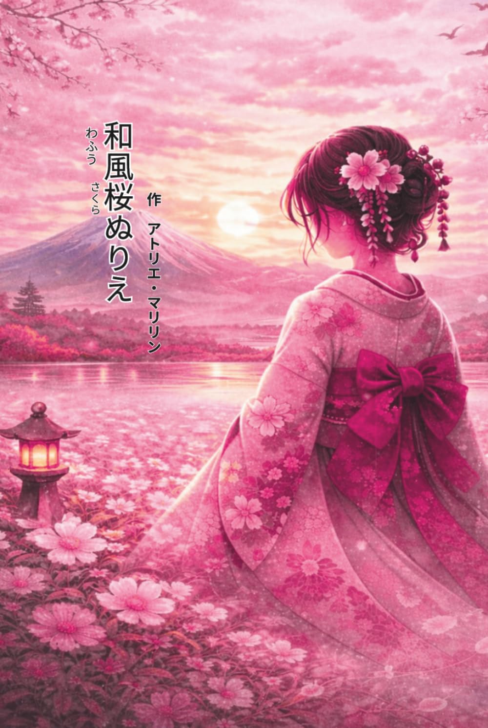 かわいいぬりえブック: さくらと和風ファンタジーの世界