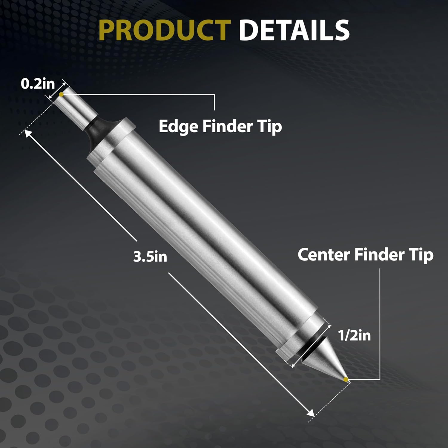 Brown & Sharpe Double End Edge Finder, 1/2" Shank Diameter, 0.200" Tip Diameter, Ideal for Locating Flat & Straight Edges, Centers & Scribed Lines, for CNC Milling Lathe Machining