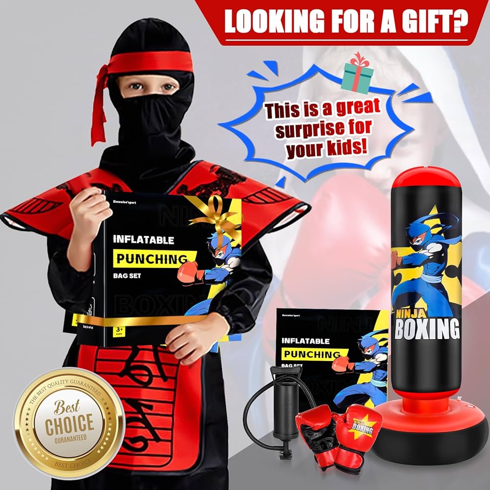 Punching Bag Onirii Larger Inflatable For Kids With Boxing Gloves