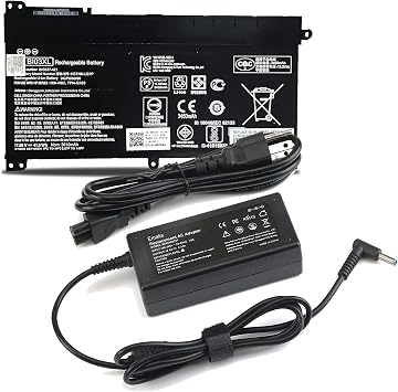 BI03XL ON03XL Battery and 45W Charger for HP Stream 14-CB 14-AX 14-DS14-CB185NR CB188NR CB186NR CB172WM CB171WM 14-DS0010DS 14-DS0035NR DS0036NR 14-AX010WM AX020WM;843537-541 844203-850