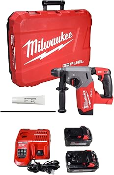 Milwaukee 2912-22 M18 FUEL Brushless Lithium-Ion 1 in. Cordless SDS Plus Rotary Hammer Kit (6 Ah)