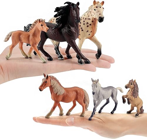 Miniatura 4 de LC JoyCre 10 piezas realistas de caballos Club Trakehner potro Clydesdale figura de potro hanoveriano juguete de caballo appaloosa regalos de