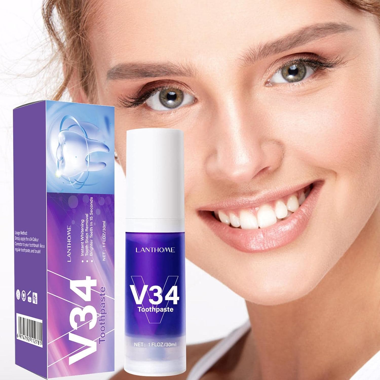 V34 Color Corrector Toothpaste 30ml Purple Teeth Whitening 7 71 RiudrJvL. AC SL1500 -
