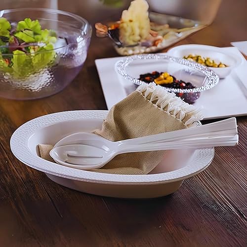 Vista 4 de Lillian - Utensilios de plástico transparente para servir, juego desechable surtido para fiestas, paquete de 3