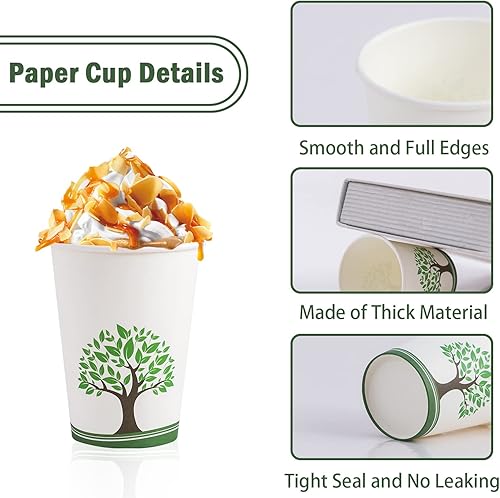 Miniatura 3 de Huifany 240 tazas de café de papel de 10 onzas, vasos de papel desechables, tazas de bebida calientefría para agua, café, té, jugo