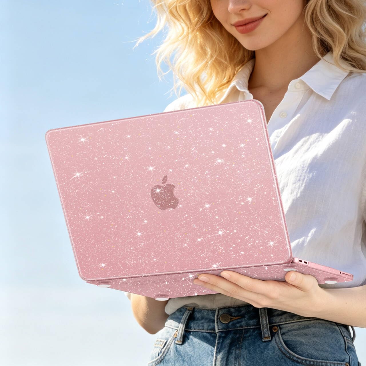 MOSISO Etui kompatybilne z MacBook Neo A3404 z chipem A18 Pro 2026, ultra cienka i odporna na zarysowania twarda obudowa, kryształowa obudowa, kompatybilna z MacBook Neo 13 cali, różowe