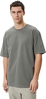 KOTON Mens Loose Fit Crew Neck Short Sleeve Basic Tshirt