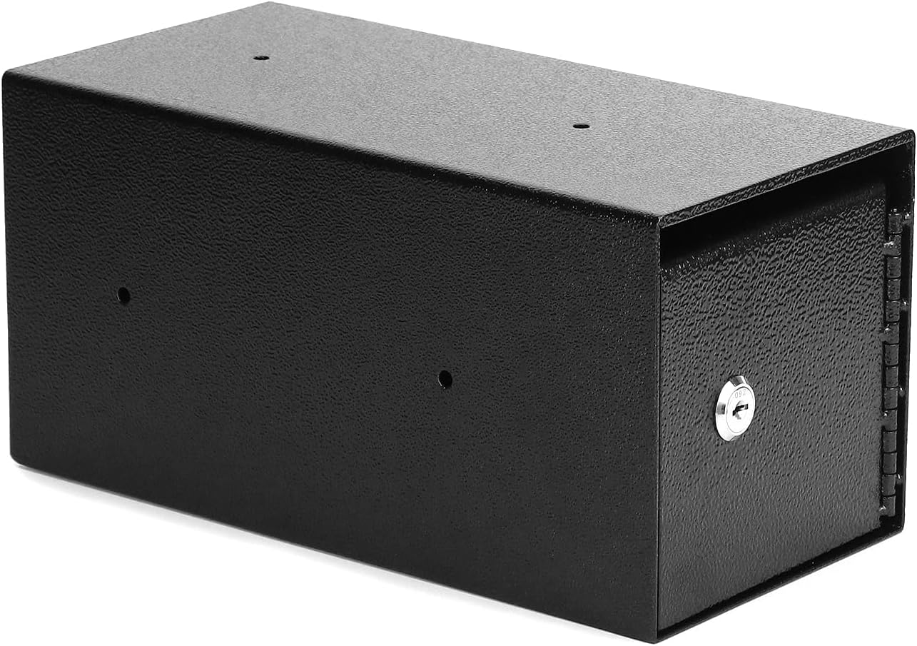 QWORK Heavy-Duty Key Lock Depository Drop Safe Lock Box with Anti-Theft Slot for Cash,Key, Receipts, Document Storage - for Small Businesses, Retail
