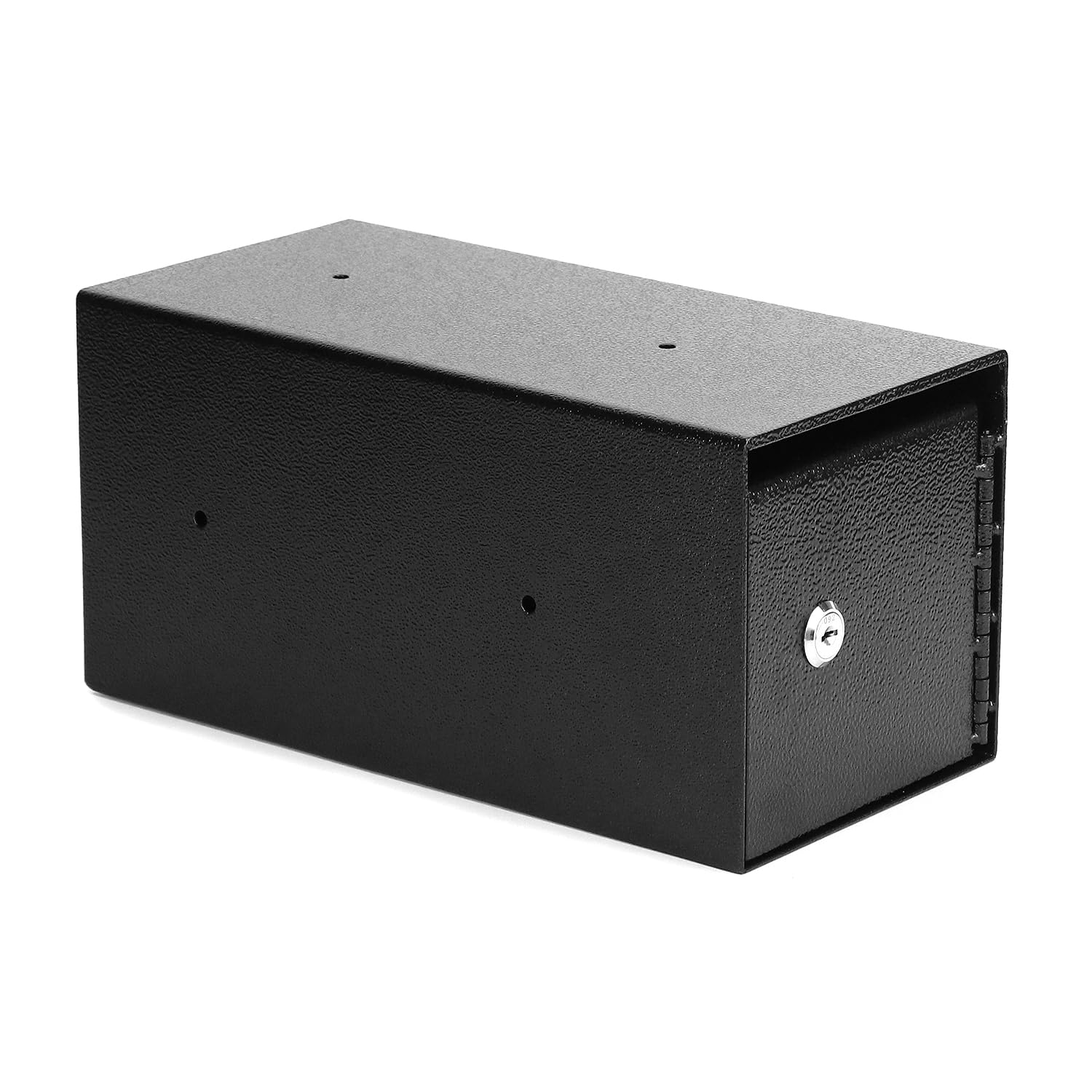 QWORK Caja fuerte resistente con 2 llaves, diseño de ranura unidireccional antirrobo para almacenamiento seguro de efectivo, llaves y documentos, ideal para pequeñas empresas, minoristas, iglesias y
