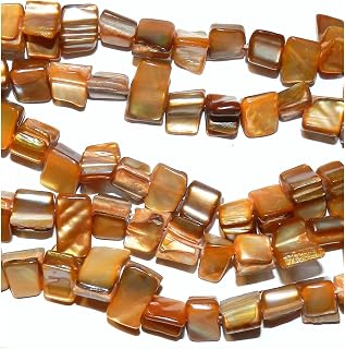 MP929 Orange 12mm Tri-Tip Nugget Mother of Pearl Shell Beads 16" Jewelry Making Supplies DIY Bead Kit for Crafts Necklaces Bracelets Earrings
