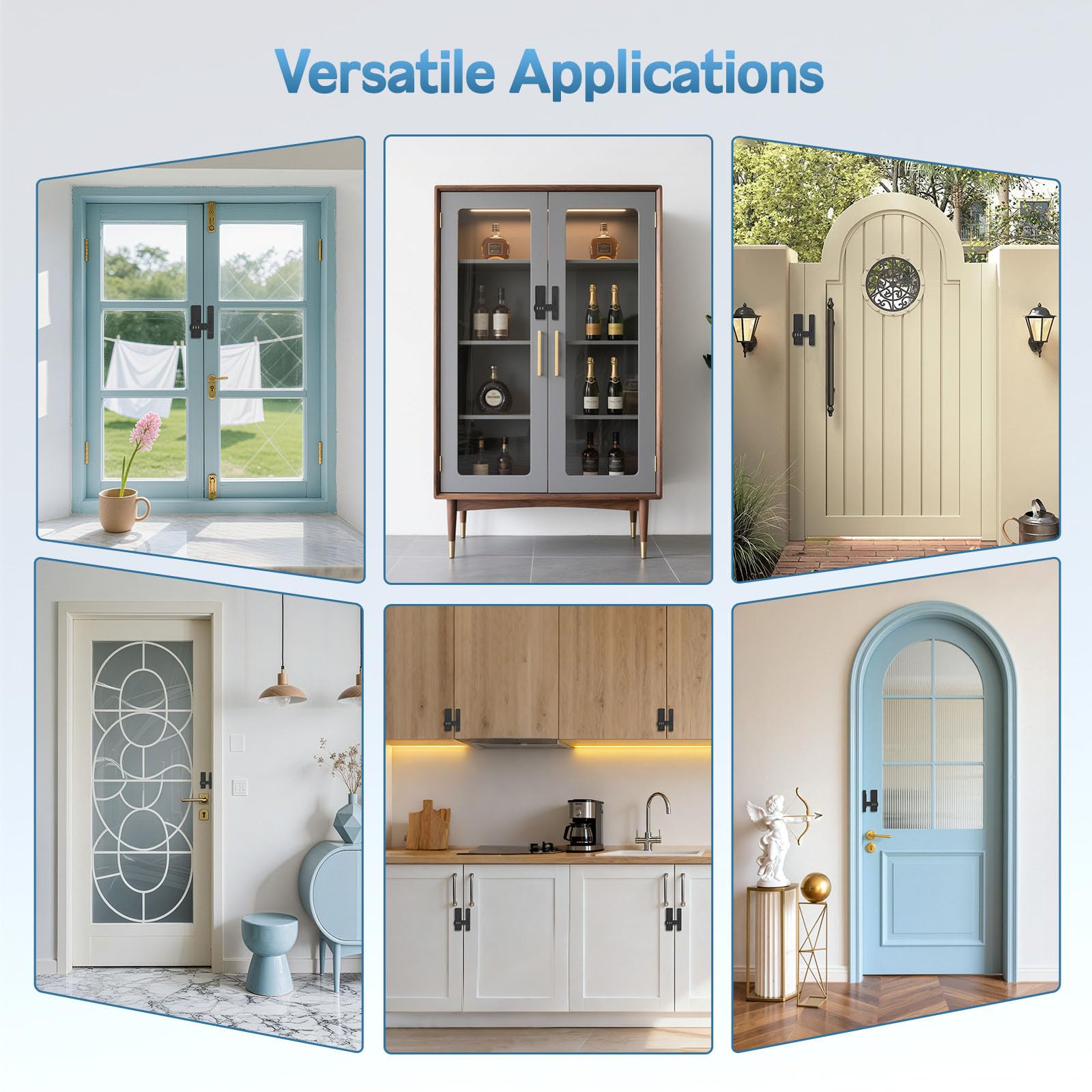 Schlüsselloses Schrank-Zahlenschloss – 90/180 Grad Schiebetürschloss für Speisekammer, Scheune, Schrank, Schublade – Zinklegierung, mechanischer Passwortriegel, diebstahlsicher und stabil (2