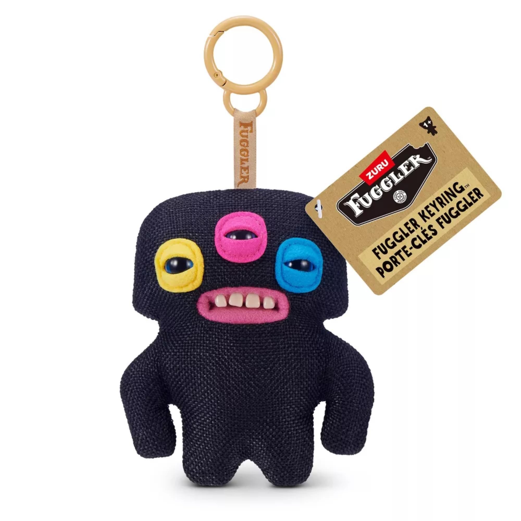 Fuggler Keyring Black Annoyed Alien Plush