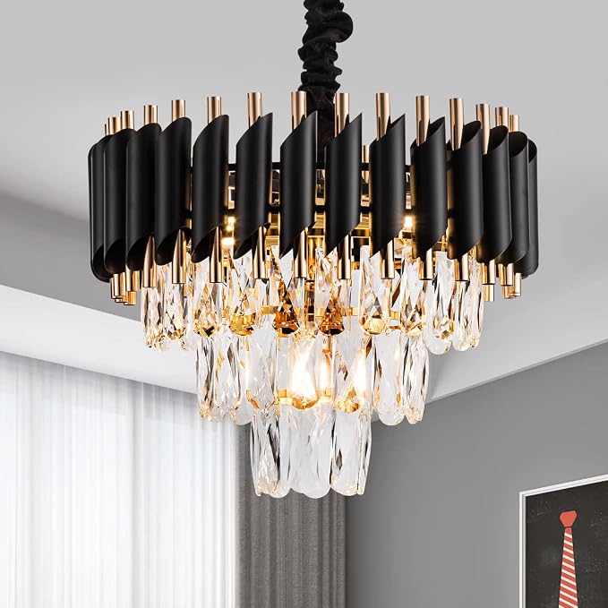 Amazon.com: lighceac 15" 5-Light Modern Crystal Chandelier Light ...