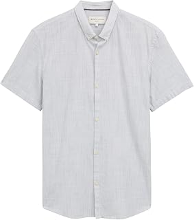 Tom Tailor Denim Herren Relaxed Fit Kurzarmhemd mit Streifenmuster
