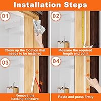 Vista 8 de Burlete de goma en forma de D, burlete autoadhesivo para puerta, burlete insonorizante para ventanas, 33 pies, color blanco