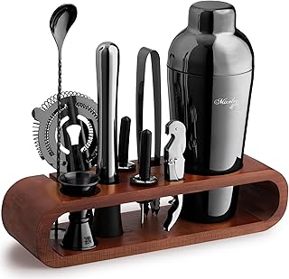 30+ Modern Home Bar Ideas With Rustic And Industrial Touches 54 Mixology Bartender Kit: 10-Piece Bar Tool Set with Mahogany Stand | Perf...