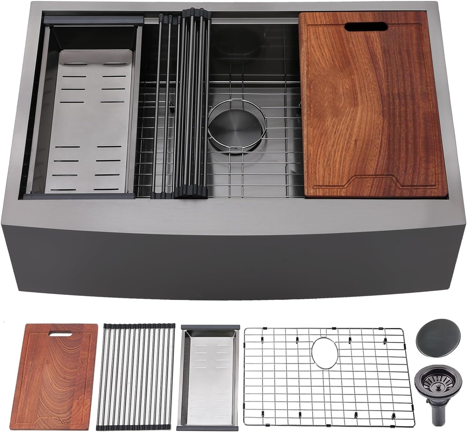 1 Handle Kitchen Faucet and Farmhouse Kitchen Sink