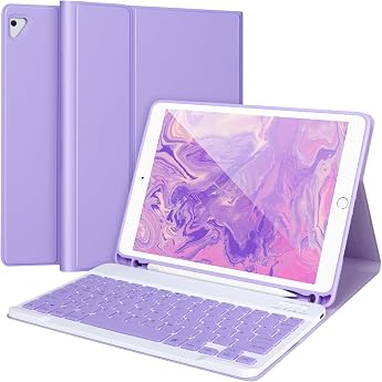 Keyboard Case 9.7 for iPad 6th/5th Gen 2018/2017 Bluetooth Keyboard for iPad Air 2/1 Pro 9.7 Inch with Pen Holder Purple
