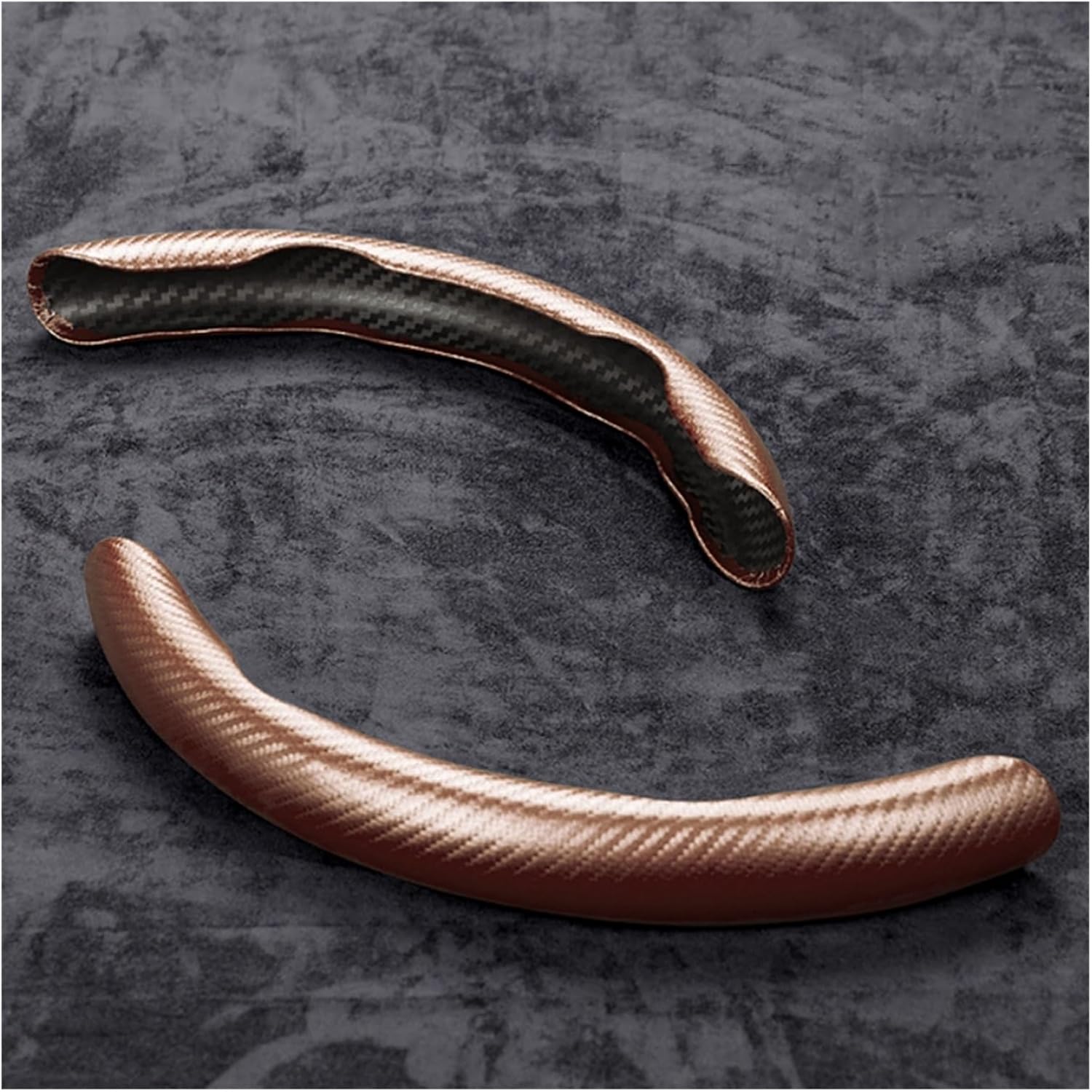 Car Steering Wheel Covers 1pair Carbon Fiber Car Steering Wheel Cover Left+Right Protector Anti Washable Interior Accessories Wheel Steering Protector(CA252-BN)
