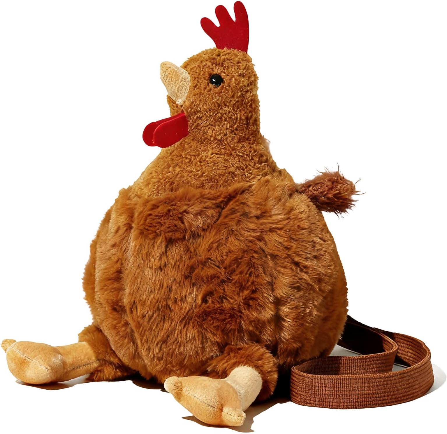 Fluffy Cute Chicken Bag, Funny Chicken Purse with Adjustable Strap, Novelty Hen Crossbody Shoulder Bag for Women