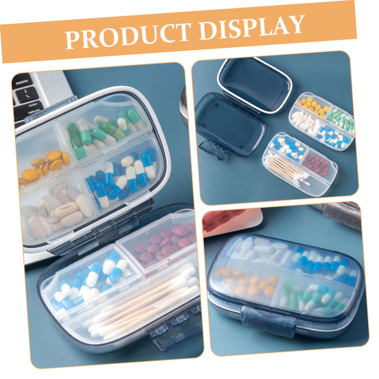 FRCOLOR 4 Teilige Reise Pillenbox Luftdichter Pillenbehälter Kompakter Reise Pillenorganizer Tragbare Medikamententasche Pillenorganizer Pillenetui Pillenaufbewahrung Pillendosen
