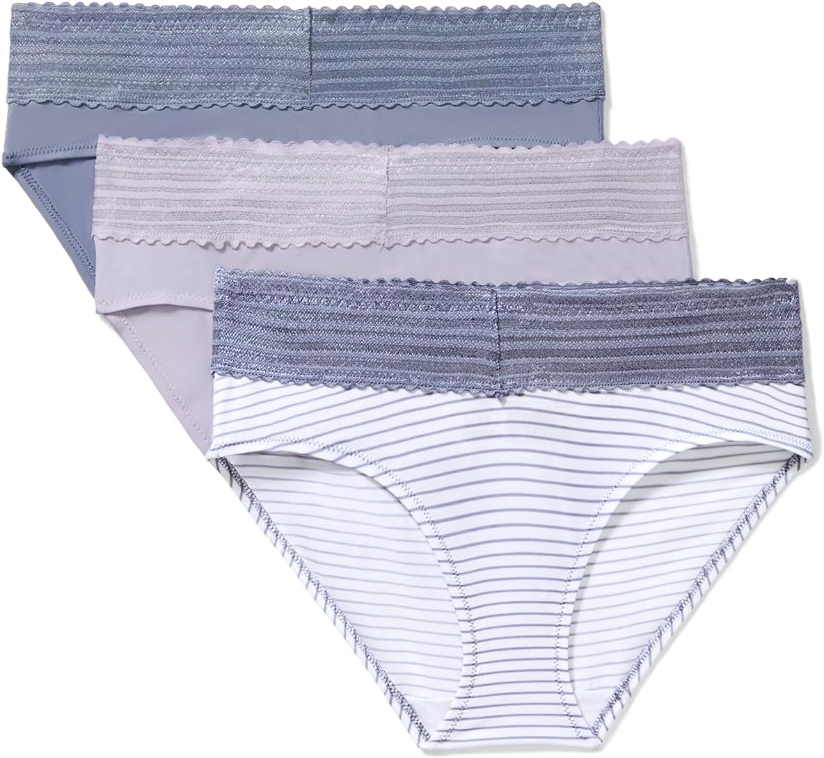 Warner's Women's Blissful Benefits Women's Dig-free Microfiber Lace Hipster 3-pack