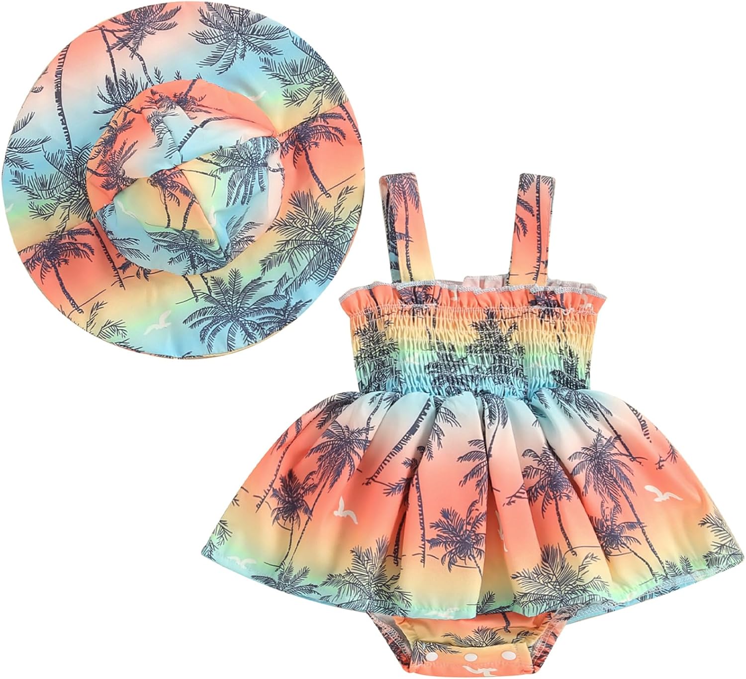 Mubineo Baby Girl Summer Clothes Floral Romper Dress Infant Sleeveless Rompers Skirt One Piece Boho Sun Dress Outfits