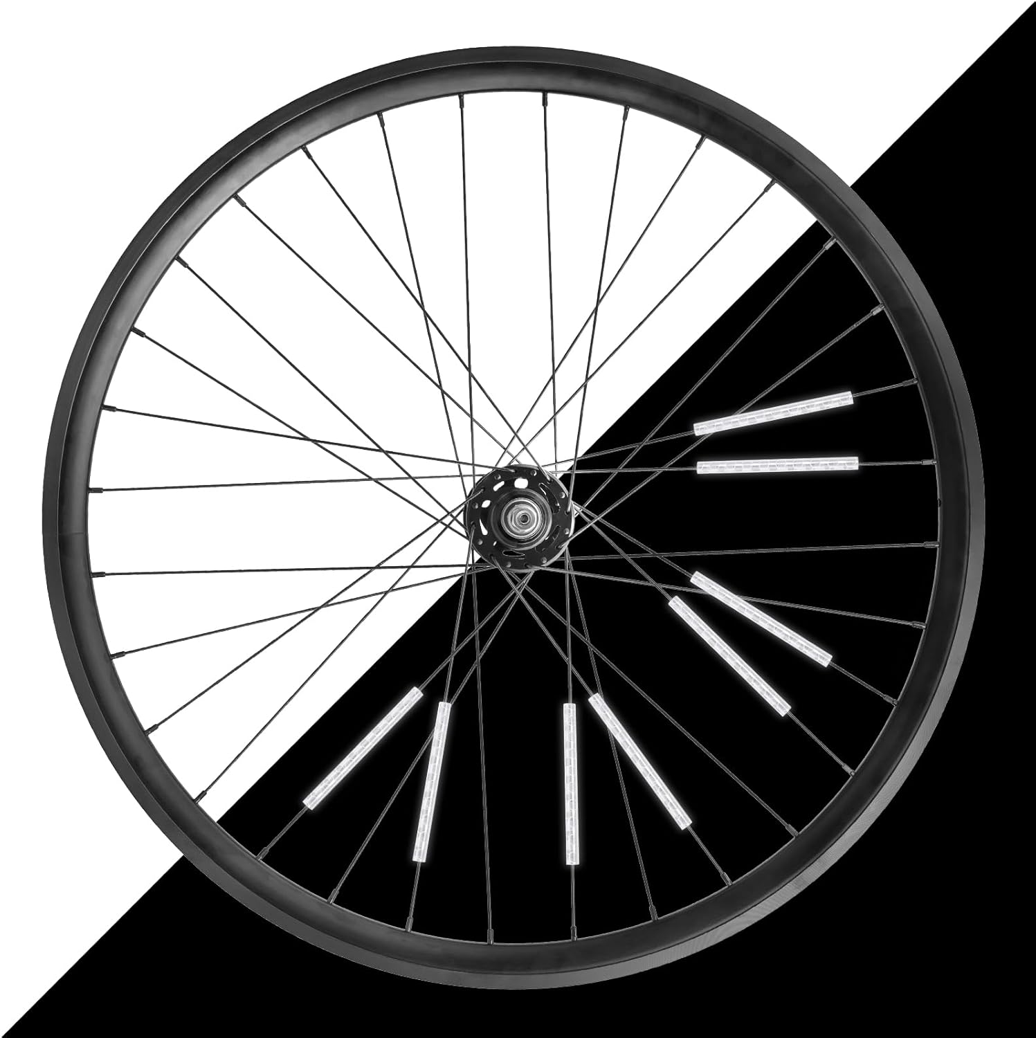 HARFINGTON 36pcs Bike Reflective Spoke Skins 0.2" Plastic Bicycle Spoke Reflectors Spoke Covers Trim Wrap Wheel 360°Visibility for Road Mountain Bike Motorcycles Decoration, Pink