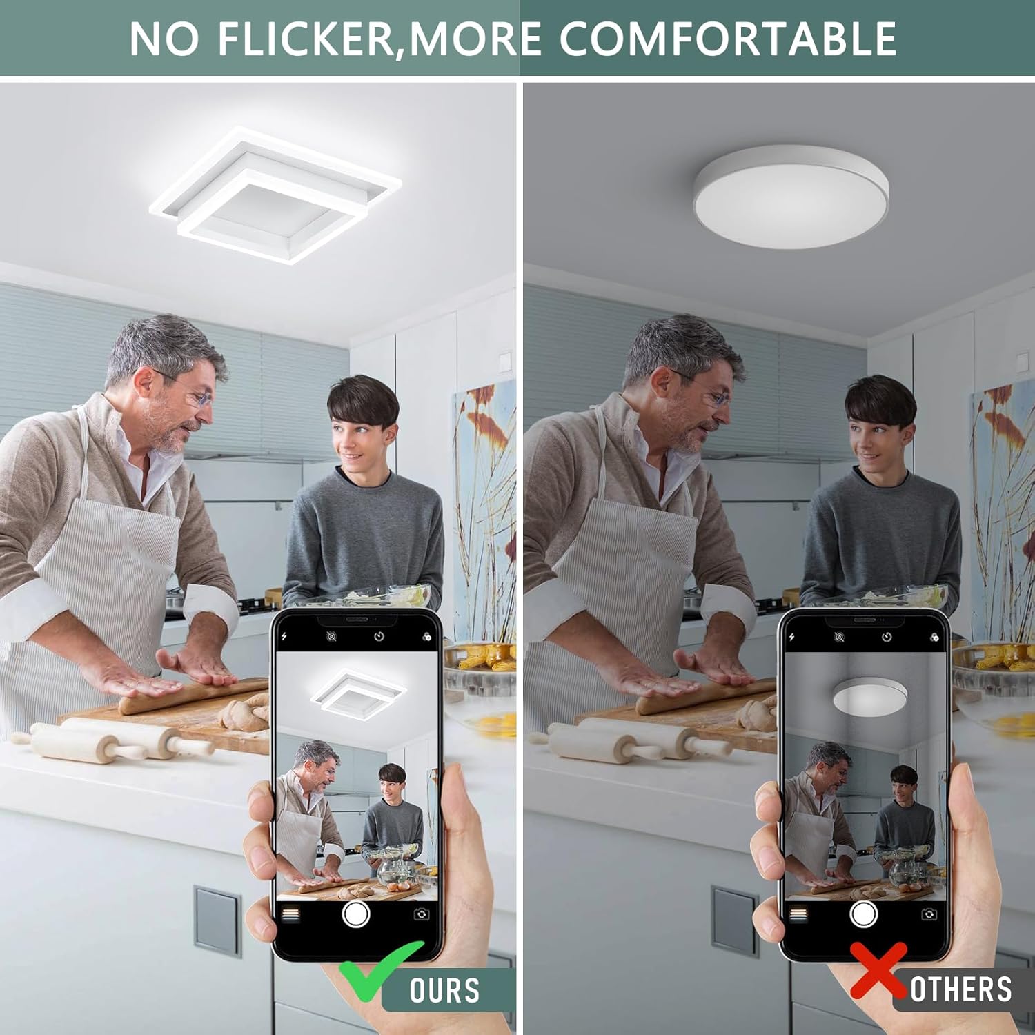 32W Flush Mount Modern LED Ceiling Lights, White Small Hallway Ceiling Light, Cool White 6000K Acrylic LED Ceiling Light Fixtures, Close to Ceiling Lights for Bedroom Dining Room Kitchen Bathroom