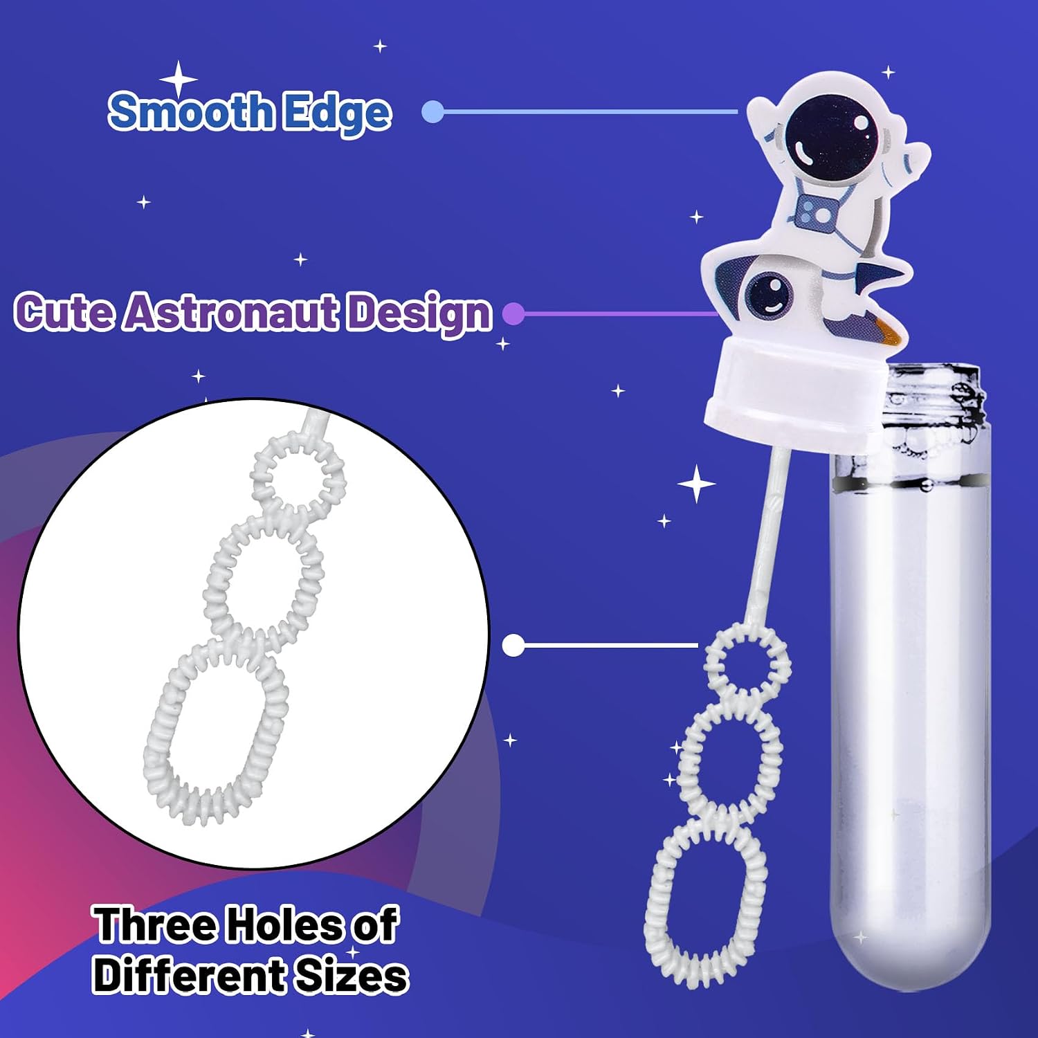 JOYYPOP 24 Pack Mini Bubble Wands for Kids Space Party Favors Astronaut Bubble Wands Summer Gifts for Boys Girls Space Theme Birthday Party