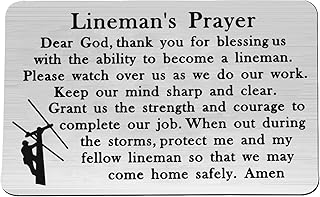 Lineman Prayer Wallet Card Insert Lineman Gifts for Him Husband Gifts Father Uncle (Wallet Card Insert)