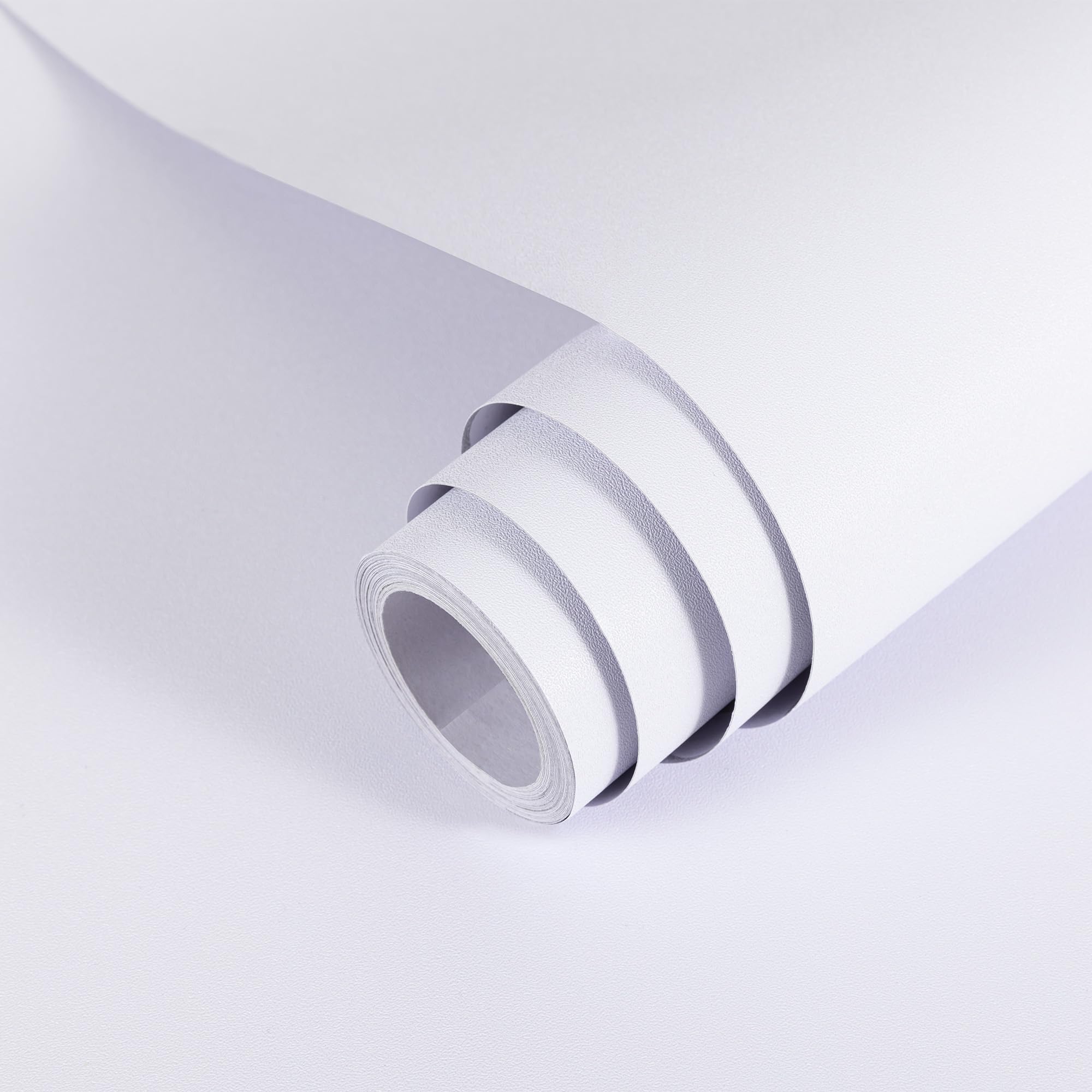 Hode White Vinyl Wrap Matt 40X300cm, White Sticky Back Plastic Roll, Self Adhesive Wallpaper for Furniture Kitchen Cupboard Covering Contact Paper Waterproof