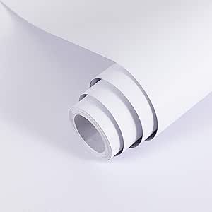 Hode Mat Wit Hoogglans Vinyl Wrap voor Meubels, Waterdichte Sticky Back Plastic Roll Peel en Stick Zelfklevend Behang, Contact Papier voor Keuken Werkbladen Vinyl Bekleding 60cmx5m