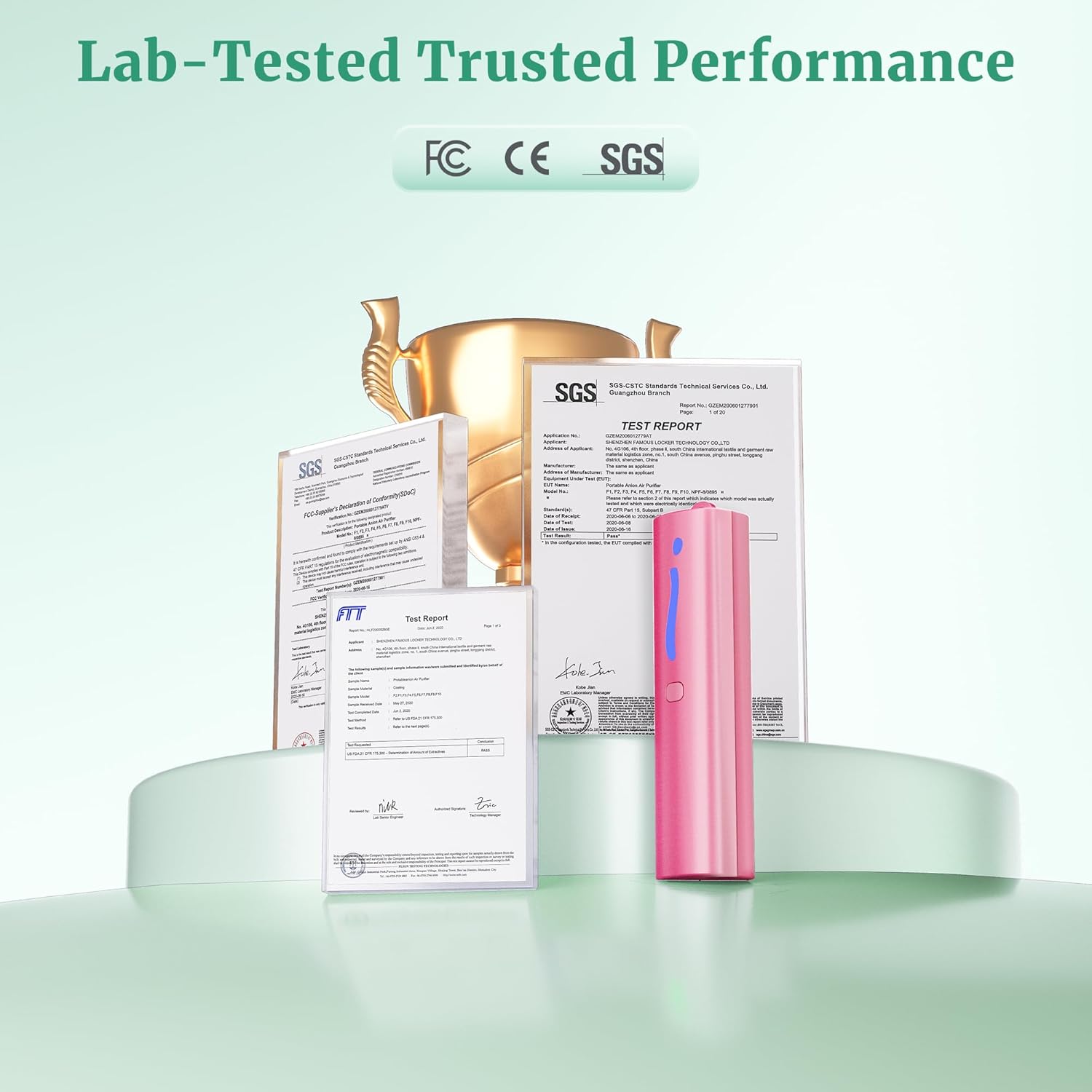 Car Air Freshener with Fragrance-Free, Hanging Car Air Freshener with Ions, Helps keep your car feeling fresh, Small Portable USB Rechargeable for Daily Driving, Home, Office(F6I Pink) - Image 9