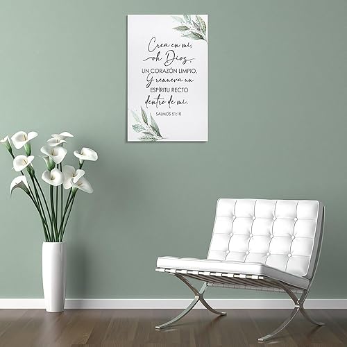 Miniatura 5 de Versículo bíblico español, Salmos 51 10, Crea En Mi Oh Dios Un Corazón Limpio, Verso De La Biblia, Póster Español Pintura Decorativa Lienzo Pósters