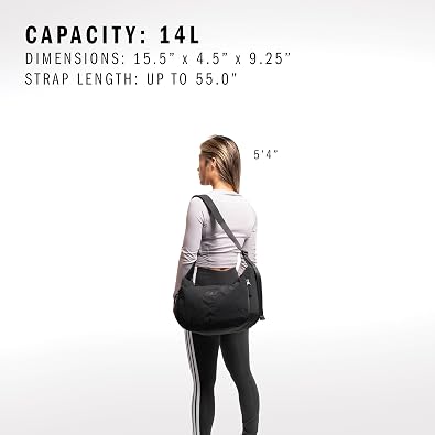 adidas Crescent Crossbody Shoulder Bag | Adjustable Strap, Secure Zip Pockets, Hands-Free Carry, Lightweight, Everyday & Game-Day Ready