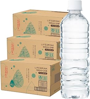 ミネラルウォーター 彩水 あやみず 水 500ml 24本 1ケース ペットボトル ライフドリンクカンパニー (72本（24本×3ケース）, ラベルレス)