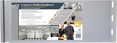 Trusscore Panel de pared y techo, panel de 16" de ancho - Muestra (gris)