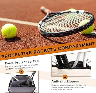 Tennis Bag Holds 2 Rackets, Professional Tennis Bags for Women, Tennis Backpack with Ventilated Shoe Compartment
